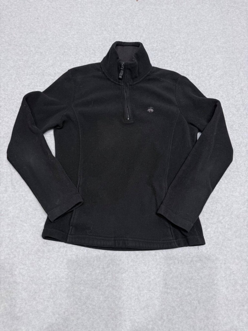 Brooks Brothers 346 Womens Small Black Half-Zip Fleece Pullover Jacket